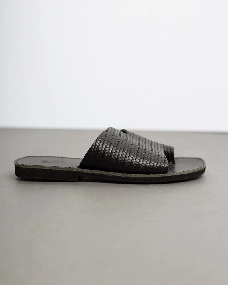 Σανδάλια δερμάτινα με Pattern Estil - Μαύρο 5 Σανδάλια δερμάτινα με Pattern Estil - Μαύρο - Image 3