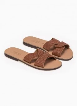 Σανδάλια δερμάτινα με σχέδιο ψάθα Estil - Ταμπά 9 Σανδάλια δερμάτινα με σχέδιο ψάθα Estil - Ταμπά -The Fashion Project κατάστημα estil dermatina sandalia me sxedio psatha 91778 cfri