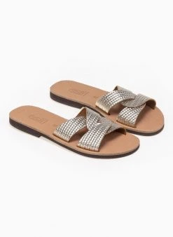 Σανδάλια δερμάτινα με σχέδιο ψάθα Estil - Χρυσό 8 Σανδάλια δερμάτινα με σχέδιο ψάθα Estil - Χρυσό -The Fashion Project κατάστημα estil dermatina sandalia me sxedio psatha 91779 szez