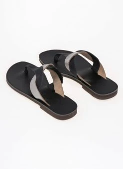 Σανδάλια δερμάτινα με διχρωμία Estil - Μαύρο -The Fashion Project κατάστημα estil dixrwmes dermatines sagionares 77226 huj9