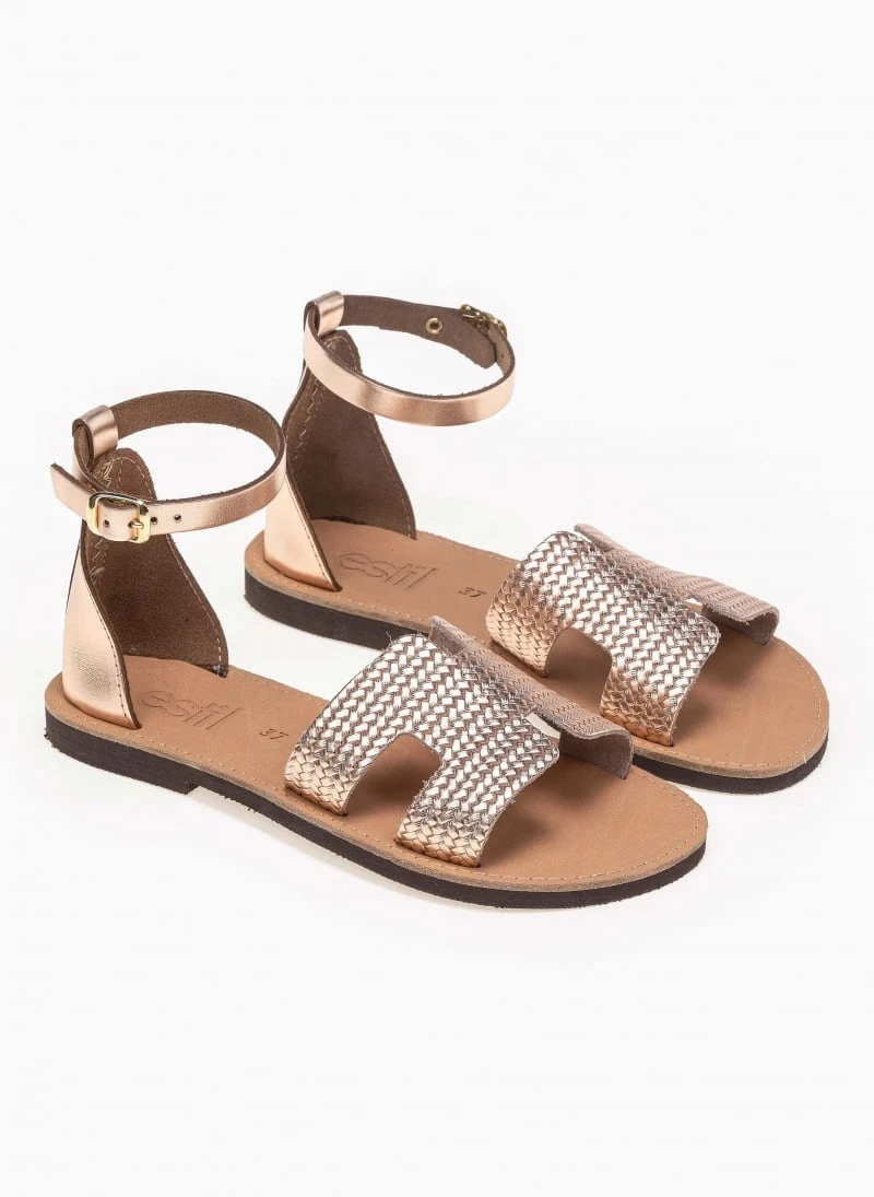 Σανδάλια Ankle Strap με ανάγλυφο σχέδιο Estil - Χαλκός 5 Σανδάλια Ankle Strap με ανάγλυφο σχέδιο Estil - Χαλκός - Image 3