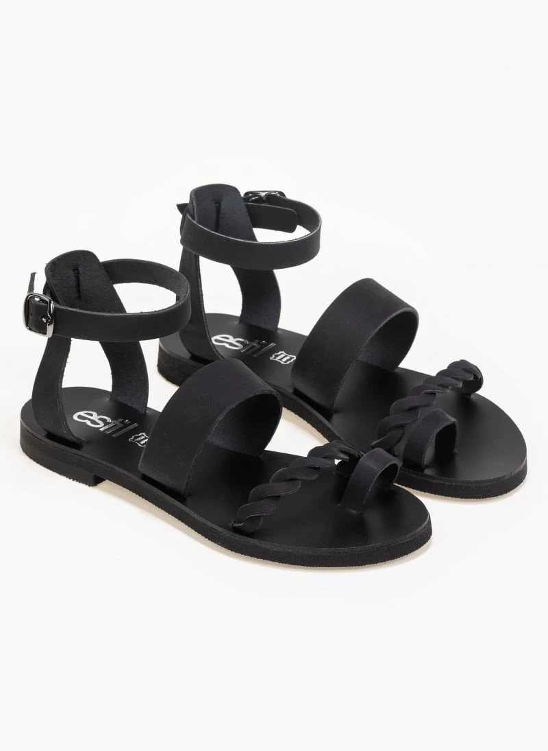 Σανδάλα δερμάτινα Ankle Strap Estil - Μαύρο 3 Σανδάλα δερμάτινα Ankle Strap Estil - Μαύρο
