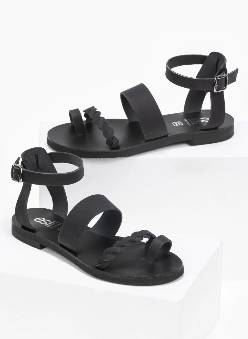 Σανδάλα δερμάτινα Ankle Strap Estil - Μαύρο 4 Σανδάλα δερμάτινα Ankle Strap Estil - Μαύρο - Image 2