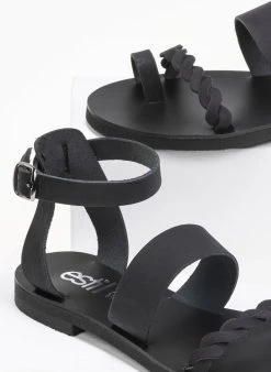 Σανδάλα δερμάτινα Ankle Strap Estil - Μαύρο 8 Σανδάλα δερμάτινα Ankle Strap Estil - Μαύρο -The Fashion Project κατάστημα estil nubuck dermatina pedila 91139 ke9y