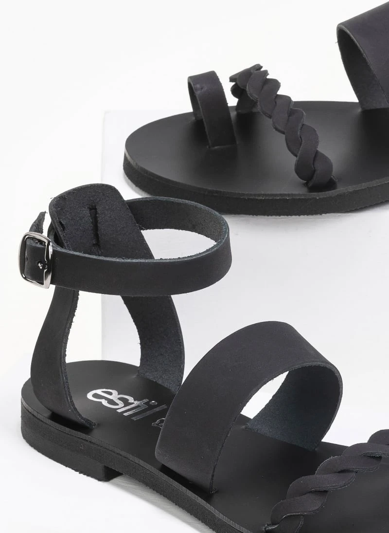 Σανδάλα δερμάτινα Ankle Strap Estil - Μαύρο 5 Σανδάλα δερμάτινα Ankle Strap Estil - Μαύρο - Image 3