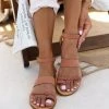 Σανδάλα δερμάτινα Ankle Strap Estil - Κεραμιδί