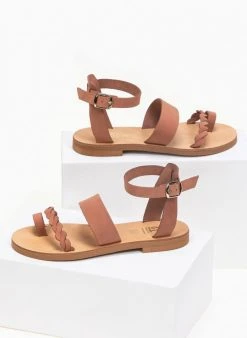 Σανδάλα δερμάτινα Ankle Strap Estil - Κεραμιδί -The Fashion Project κατάστημα estil nubuck dermatina pedila 91141 grhw