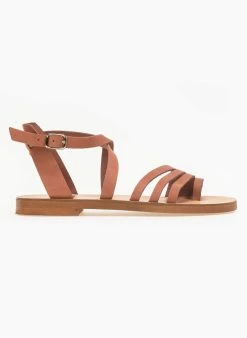 Estil Σανδάλια δερμάτινα Ankle Strap - Κεραμιδί -The Fashion Project κατάστημα estil nubuck flat pedila 91365 prtn