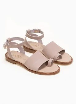 The Fashion Project Σανδάλια δερμάτινα Ankle Strap - Nude