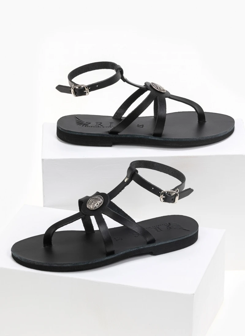 Σανδάλια δερμάτινα με μπαρέτα Iris - Μαύρο 4 Σανδάλια δερμάτινα με μπαρέτα Iris - Μαύρο - Image 2