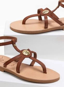 Σανδάλια δερμάτινα με μπαρέτα Iris - Καφέ 12 Σανδάλια δερμάτινα με μπαρέτα Iris - Καφέ -The Fashion Project κατάστημα flat dermatina pedila me mpareta 90608 23rh