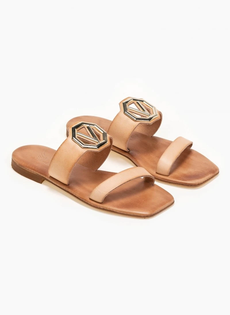 Σανδάλια δερμάτινα με αγκράφα Iris - Φυσικό 3 Σανδάλια δερμάτινα με αγκράφα Iris - Φυσικό