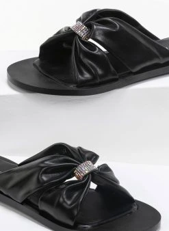 The Fashion Project Σανδάλια Crossover με στρας - Μαύρο 8 The Fashion Project Σανδάλια Crossover με στρας - Μαύρο -The Fashion Project κατάστημα flat sandalia me strass diakosmitiko 90278 47re