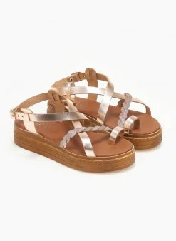 Flatforms δερμάτινα με Glitter Estil - Χαλκός -The Fashion Project κατάστημα flatforms dermatina me glitter estil 110776 kzx4