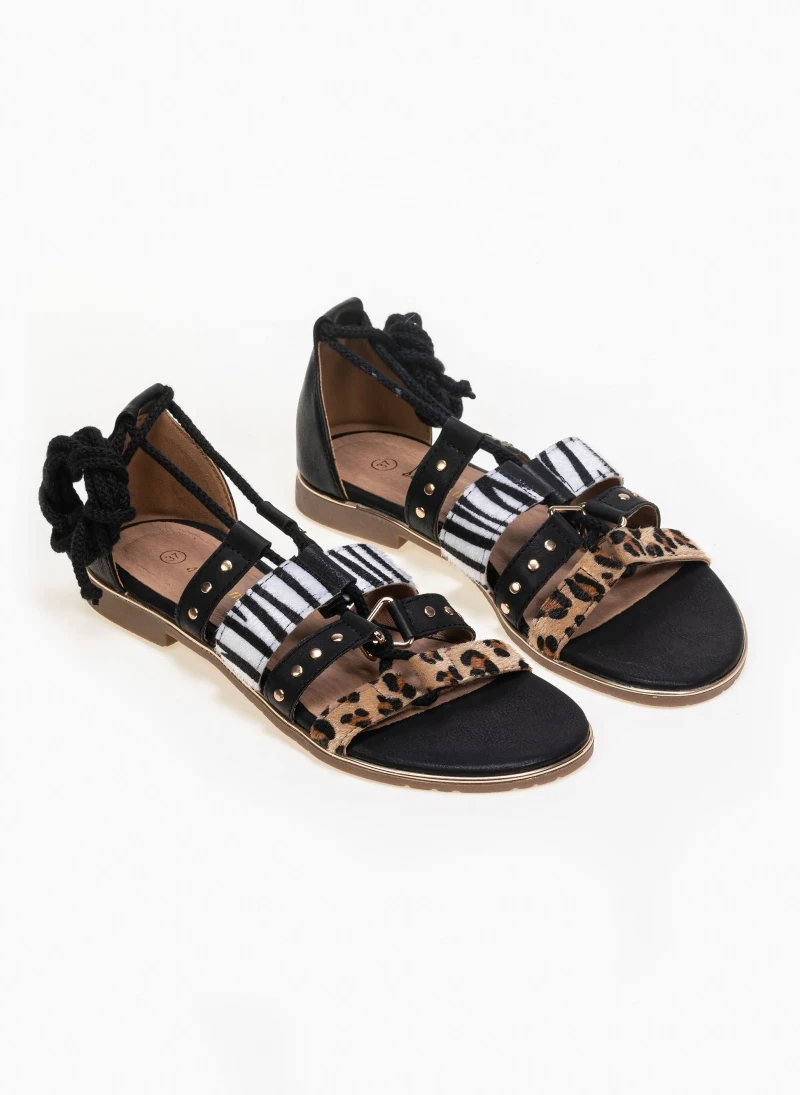 The Fashion Project Σανδάλια με κορδόνια και Pattern - Μαύρο 6 The Fashion Project Σανδάλια με κορδόνια και Pattern - Μαύρο - Image 4