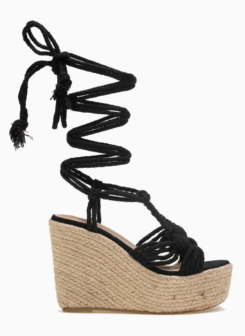 The Fashion Project Πλατφόρμες Suede Lace Up - Μαύρο 3 The Fashion Project Πλατφόρμες Suede Lace Up - Μαύρο
