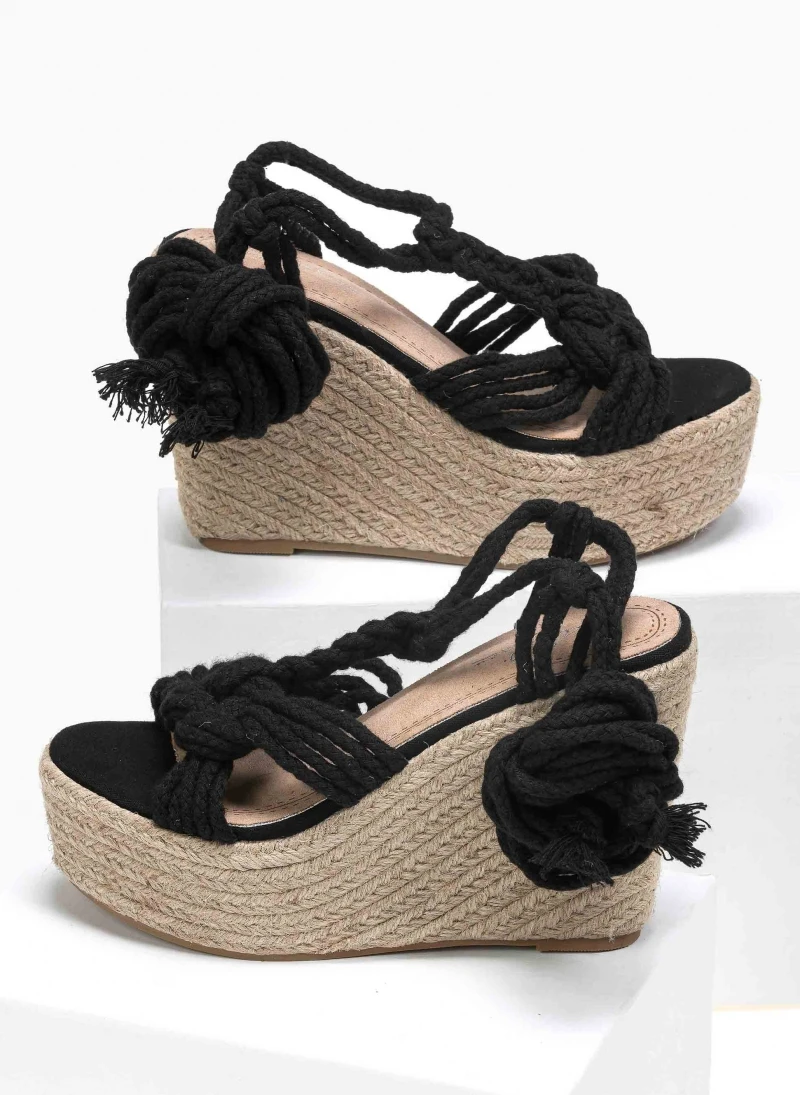 The Fashion Project Πλατφόρμες Suede Lace Up - Μαύρο 6 The Fashion Project Πλατφόρμες Suede Lace Up - Μαύρο - Image 4