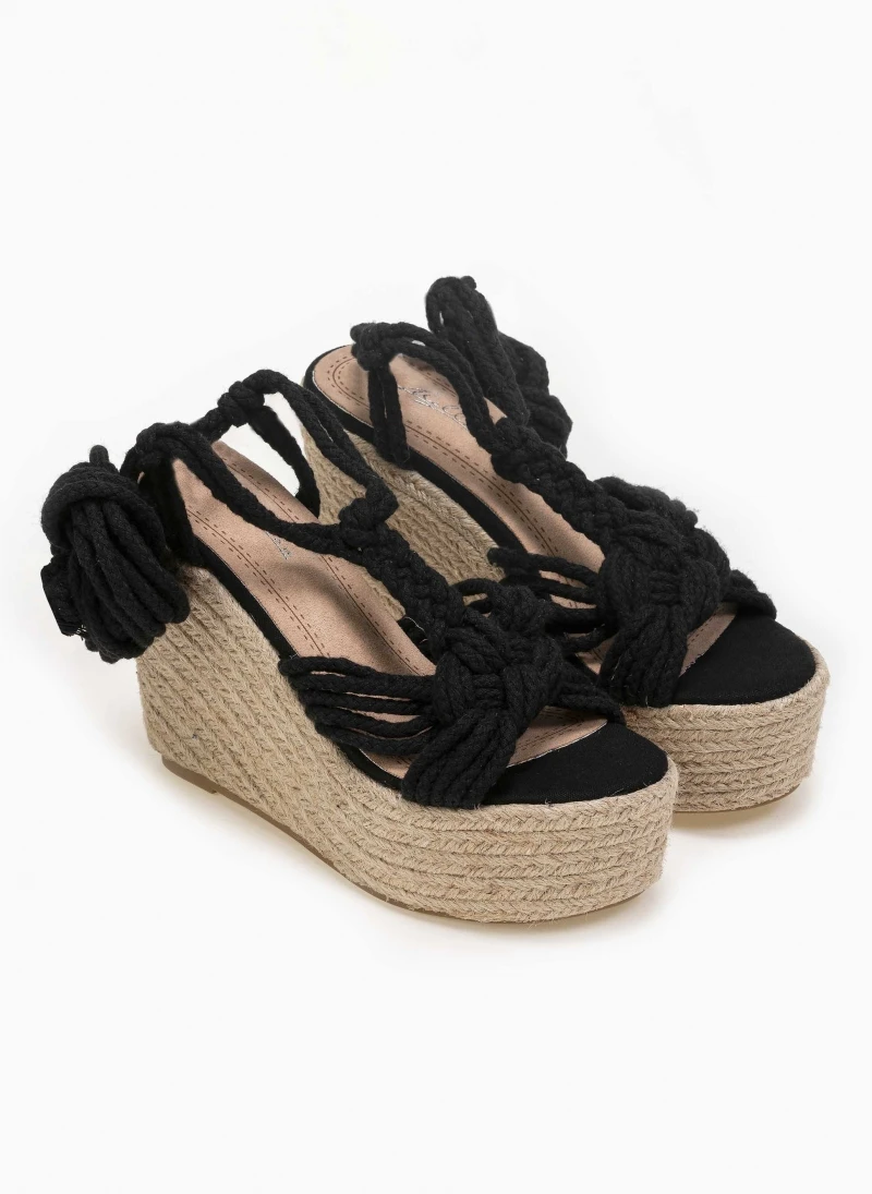 The Fashion Project Πλατφόρμες Suede Lace Up - Μαύρο 4 The Fashion Project Πλατφόρμες Suede Lace Up - Μαύρο - Image 2