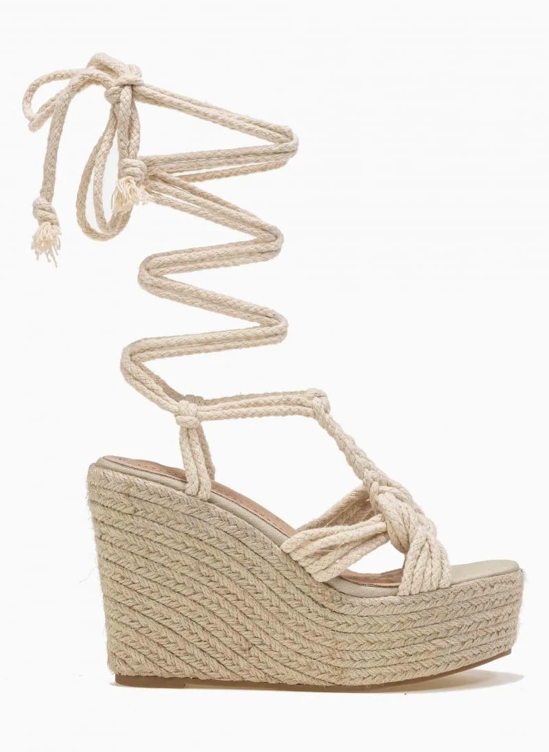 The Fashion Project Πλατφόρμες Suede Lace Up - Μπεζ 4 The Fashion Project Πλατφόρμες Suede Lace Up - Μπεζ - Image 2