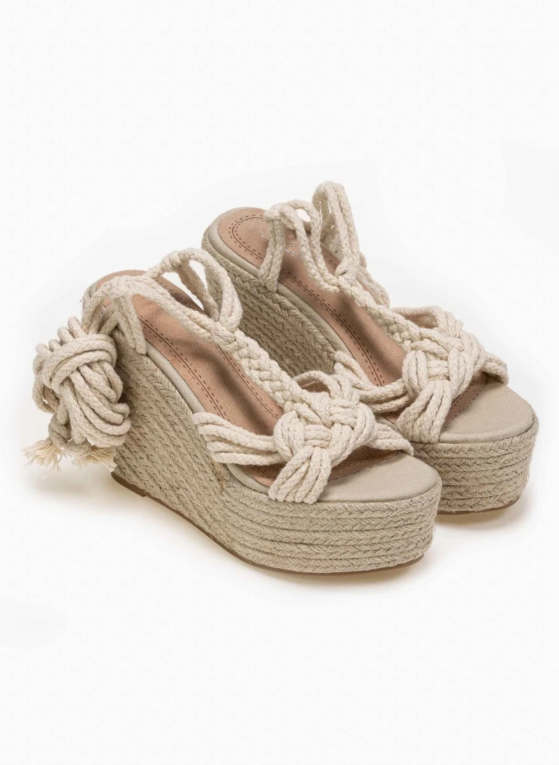 The Fashion Project Πλατφόρμες Suede Lace Up - Μπεζ 6 The Fashion Project Πλατφόρμες Suede Lace Up - Μπεζ - Image 4