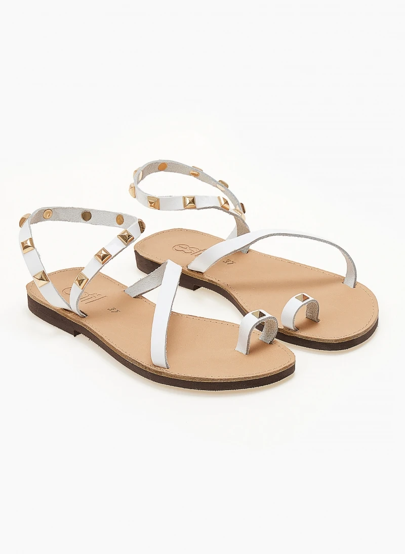 Σανδάλια δερμάτινα με τρουκς Estil - Λευκό 8 Σανδάλια δερμάτινα με τρουκς Estil - Λευκό - Image 6