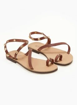 Σανδάλια δερμάτινα με τρουκς Estil - Ταμπά -The Fashion Project κατάστημα pedila isia dermatina me trouks 104503 me1f