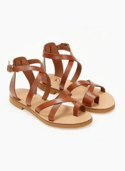 Πέδιλα δερμάτινα Crossover Tfp - Ταμπά -The Fashion Project κατάστημα pedila tfp flat dermatina me xiasti desimo 103751 lv1w
