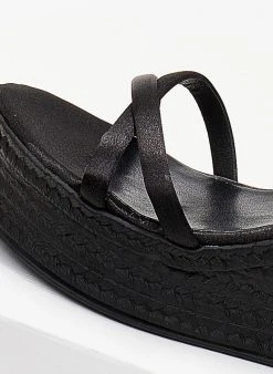 Πλατφόρμες με σατέν λουράκια Tfp - Μαύρο -The Fashion Project κατάστημα platfores tfp me saten lourakia 102159 cspi