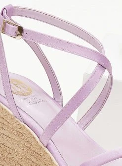 Πλατφόρμες με σατέν λουράκια Tfp - Λιλά -The Fashion Project κατάστημα platfores tfp me saten lourakia 102161 hlkh