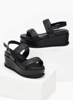 Πλατφόρμες δερμάτινες Carmela 68550 - Μαύρο -The Fashion Project κατάστημα platformes dermatines 68550 100516 kztr