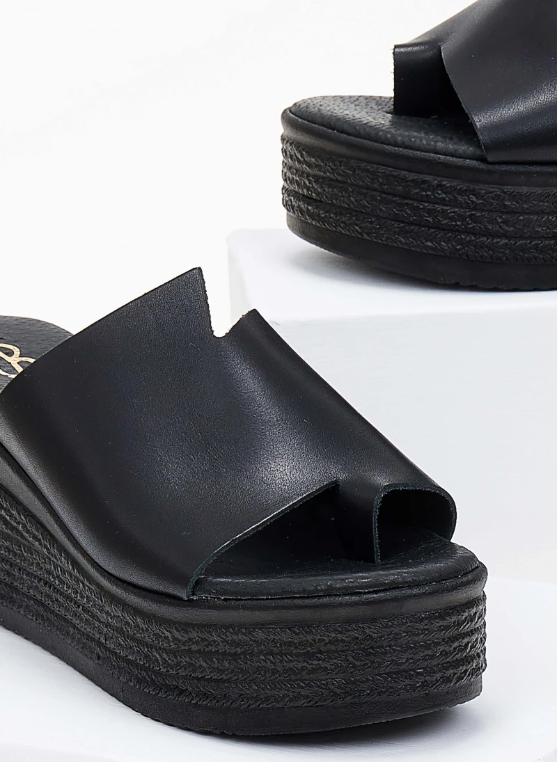 Πλατφόρμες δερμάτινες Estil - Μαύρο 4 Πλατφόρμες δερμάτινες Estil - Μαύρο - Image 2