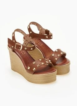 Πλατφόρμες δερμάτινες με τρουξ Estil - Ταμπά -The Fashion Project κατάστημα platformes dermatines estil me metallika trouks 105131 rrv8