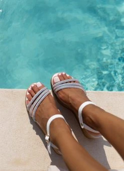 Πλατφόρμες δερμάτινες με Strass Estil - Λευκό -The Fashion Project κατάστημα platformes dermatines estil me strass 105024 lckl