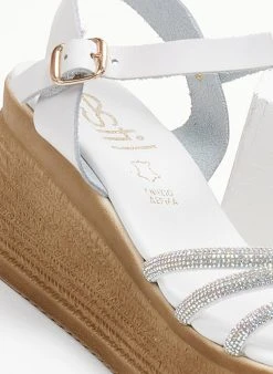 Πλατφόρμες δερμάτινες με Strass Estil - Λευκό -The Fashion Project κατάστημα platformes dermatines estil me strass 105024 mfdv