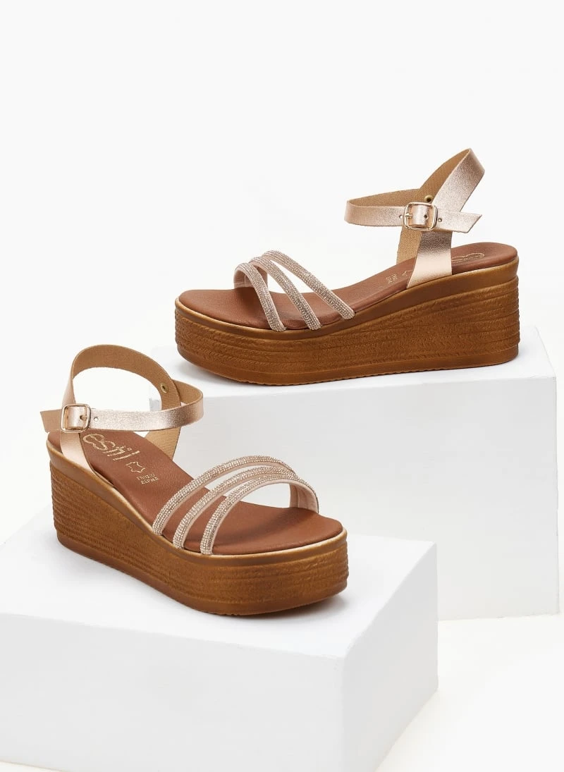 Πλατφόρμες δερμάτινες με Strass Estil - Χαλκός 6 Πλατφόρμες δερμάτινες με Strass Estil - Χαλκός - Image 4