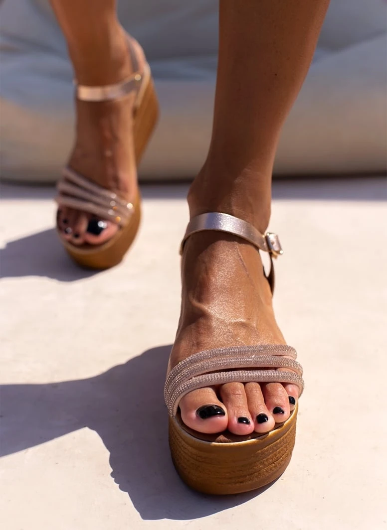 Πλατφόρμες δερμάτινες με Strass Estil - Χαλκός 7 Πλατφόρμες δερμάτινες με Strass Estil - Χαλκός - Image 5