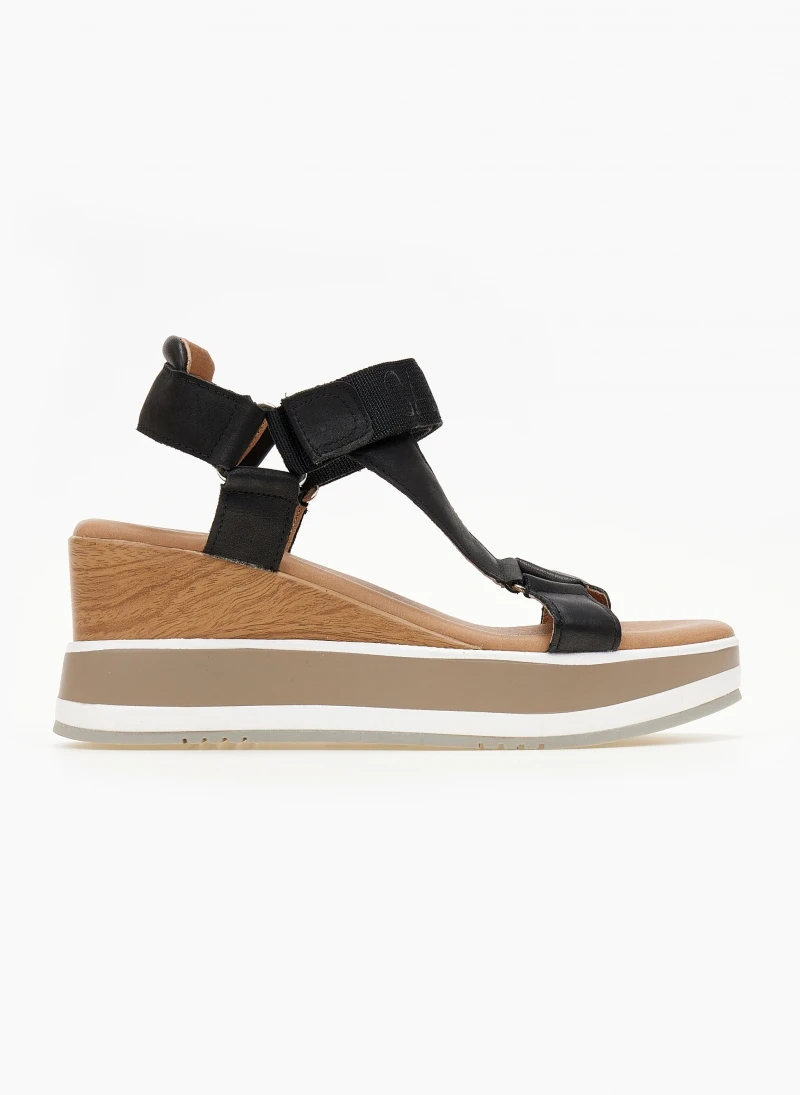 Πλατφόρμες δερμάτινες με Velcro λουράκι Carmela 68448 - Μαύρο 4 Πλατφόρμες δερμάτινες με Velcro λουράκι Carmela 68448 - Μαύρο - Image 2