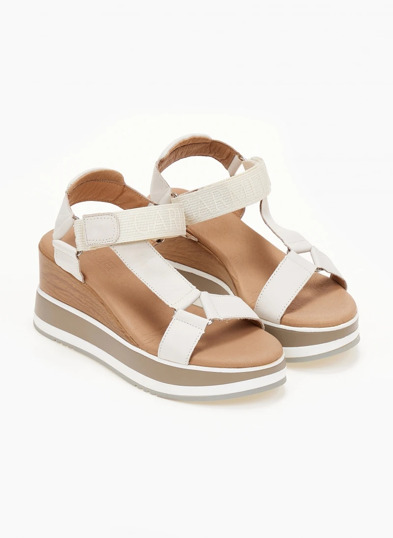 Πλατφόρμες δερμάτινες με Velcro λουράκι Carmela 68448 - Ζαχαρί 4 Πλατφόρμες δερμάτινες με Velcro λουράκι Carmela 68448 - Ζαχαρί - Image 2