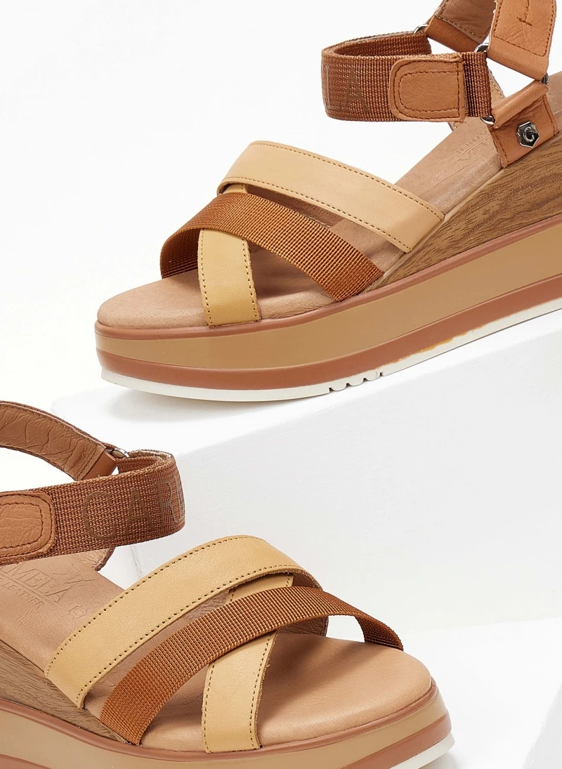 Πλατφόρμες δερμάτινες με χιαστί λουράκια Carmela 68471 - Κάμελ 7 Πλατφόρμες δερμάτινες με χιαστί λουράκια Carmela 68471 - Κάμελ - Image 5