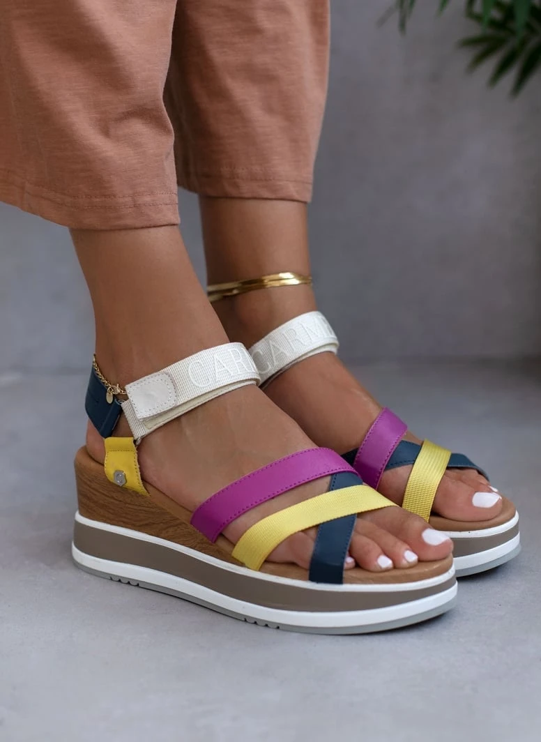 Πλατφόρμες δερμάτινες με χιαστί λουράκια Carmela 68471 - Multi 3 Πλατφόρμες δερμάτινες με χιαστί λουράκια Carmela 68471 - Multi