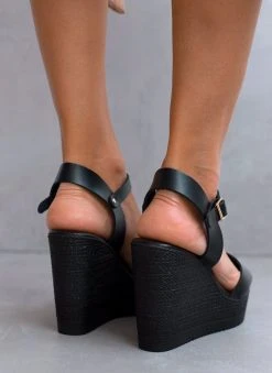 Πλατφόρμες δερμάτινες Tfp - Μαύρο 15 Πλατφόρμες δερμάτινες Tfp - Μαύρο -The Fashion Project κατάστημα platformes dermatines tfp me psili sola 102876 4btt