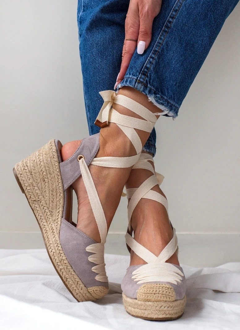 Xti Footwear Εσπαντρίγιες Platforms με κορδέλα Xti 44517 - Γκρι 3 Xti Footwear Εσπαντρίγιες Platforms με κορδέλα Xti 44517 - Γκρι