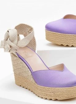 Εσπαντρίγιες Platforms Lace Up Estil - Μωβ -The Fashion Project κατάστημα platformes estil saten me lace up desimo 101559 m6cg