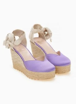 Εσπαντρίγιες Platforms Lace Up Estil - Μωβ -The Fashion Project κατάστημα platformes estil saten me lace up desimo 101559 z6pp