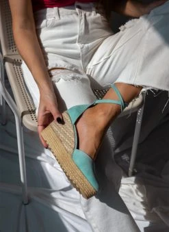 Εσπαντρίγιες Platforms με μπαρέτα Estil - Βεραμάν -The Fashion Project κατάστημα platformes estil suede me mpareta 101566 gedr