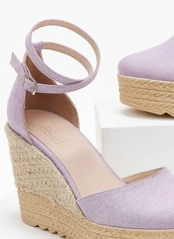 Εσπαντρίγιες Platforms με μπαρέτα Estil - Λιλά -The Fashion Project κατάστημα platformes estil suede me mpareta 101567 v76d