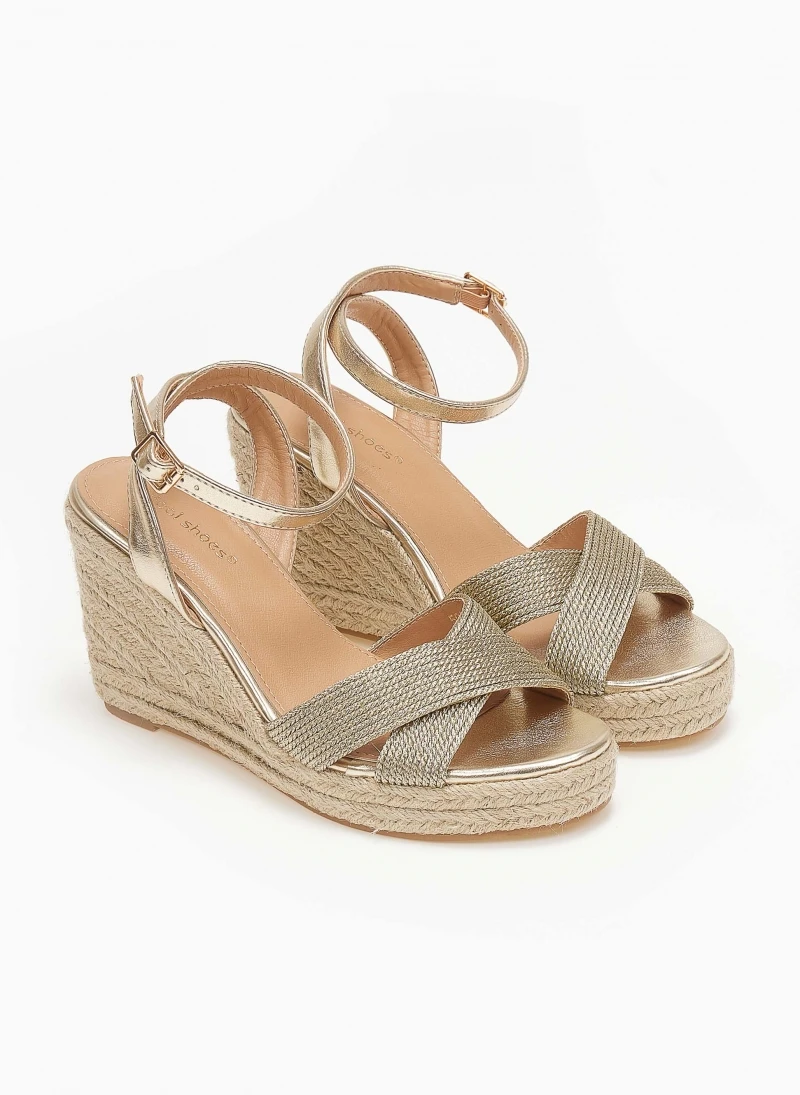 The Fashion Project Πλατφόρμες με πλεκτές σχοίνινες φάσες - Χρυσό 6 The Fashion Project Πλατφόρμες με πλεκτές σχοίνινες φάσες - Χρυσό - Image 4