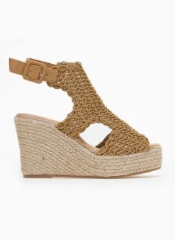 The Fashion Project Πλατφόρμες με πλεκτό σχέδιο - Κάμελ