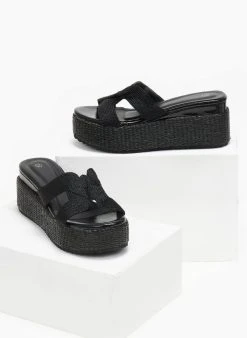 The Fashion Project Πλατφόρμες με σχέδιο από σχοινί - Μαύρο 8 The Fashion Project Πλατφόρμες με σχέδιο από σχοινί - Μαύρο -The Fashion Project κατάστημα platformes me sxedio apo sxoini 110628 32ms
