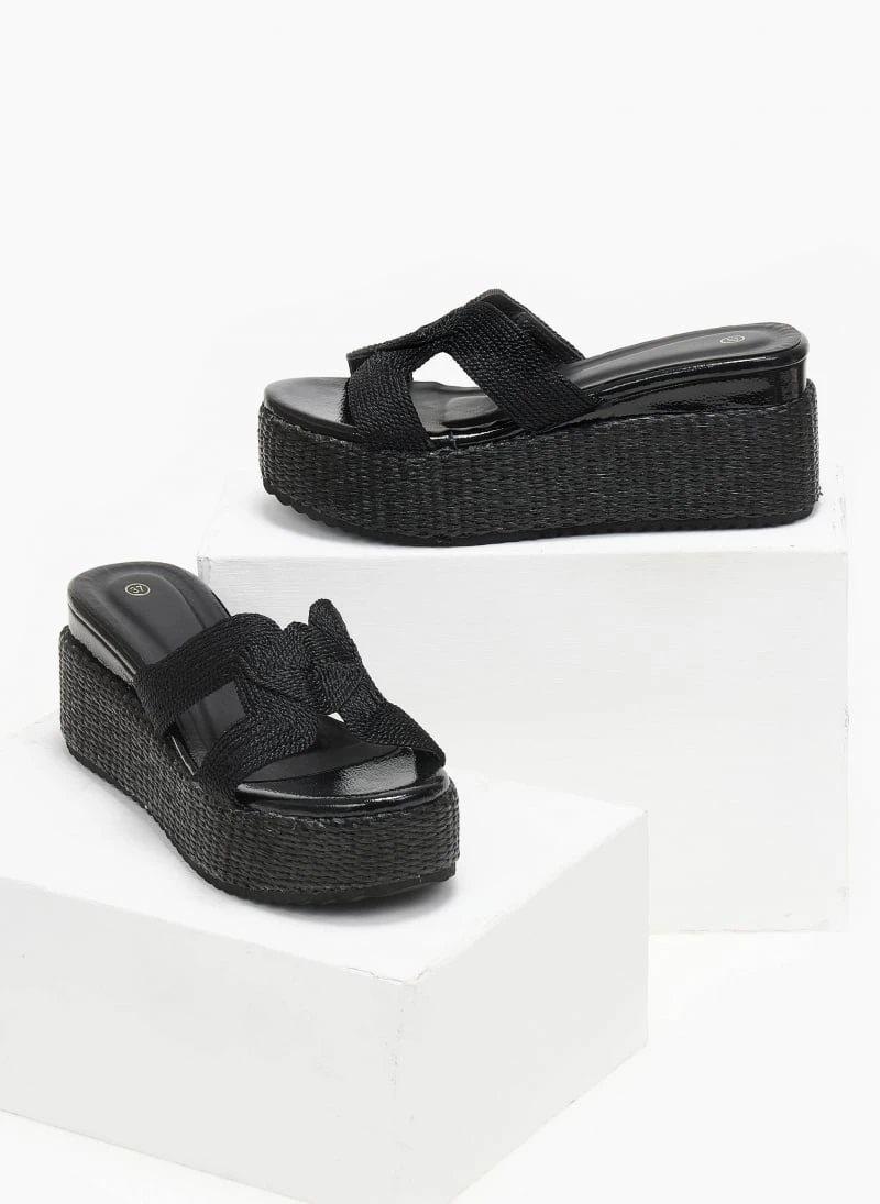 The Fashion Project Πλατφόρμες με σχέδιο από σχοινί - Μαύρο 5 The Fashion Project Πλατφόρμες με σχέδιο από σχοινί - Μαύρο - Image 3